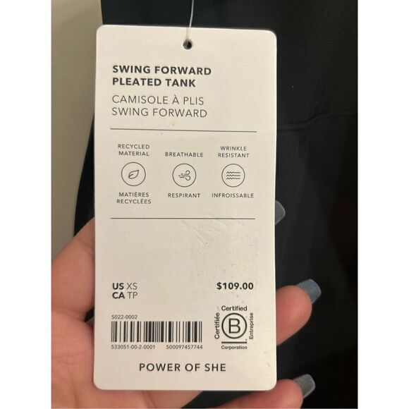 NWT Athleta Swing Forward Pleated Tank XS - Picture 3 of 5